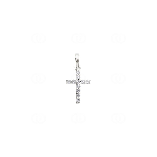 Anhänger 750/18 K Weissgold Kreuz mit Diamanten 0.20ct. H/si - 3.208.21