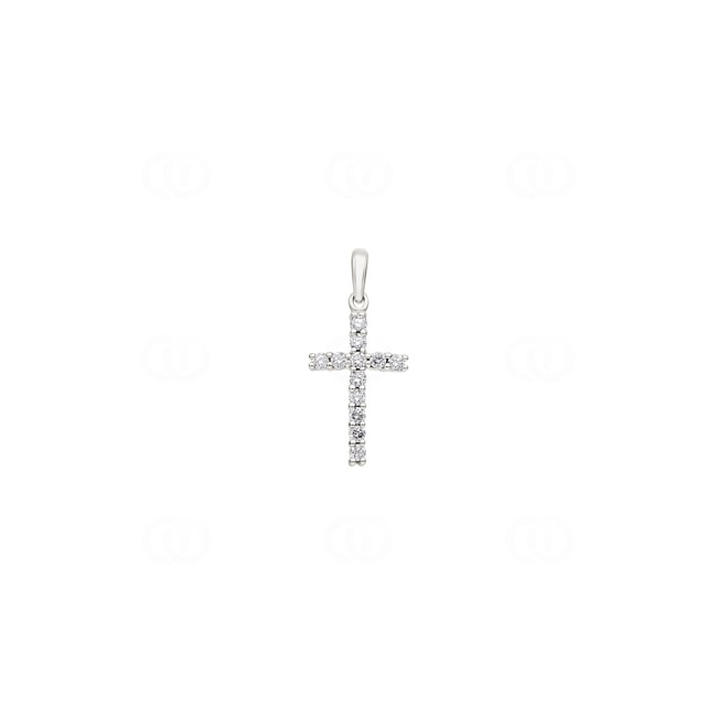 Anhänger 750/18 K Weissgold Kreuz mit Diamanten 0.30ct. H/si - 3.209.21