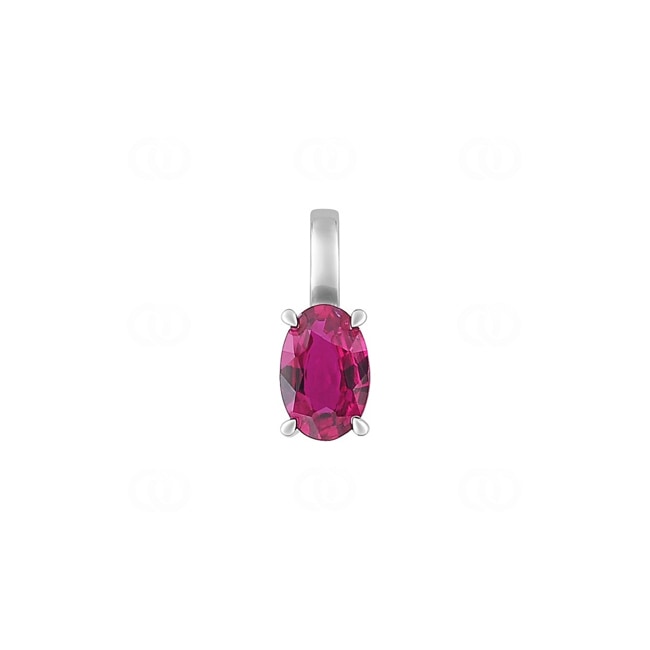 Pendant 750/18 K White Gold with oval Ruby - 3.7103.R1