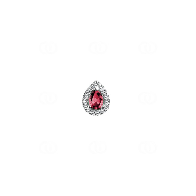 Anhänger 750/18 K Weissgold mit Rubin Tropfen und Diamanten 0.03 ct H/si Anhänger 750/18 K Weissgold mit Rubin Tropfen und Diamanten 0.03 ct H/si - AN-46612-RUB-WG