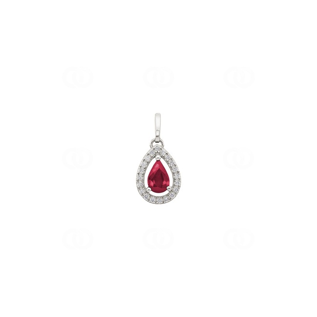 Pendant 750/18 K White Gold with Rubies 0.47ct. and Diamonds 0.08ct. - ML177GRB5