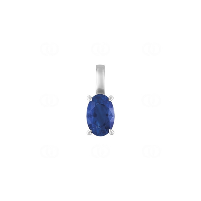 Pendant 750/18 K White Gold with oval Sapphire - 3.7103.S1