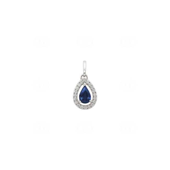 Pendant 750/18 K White Gold with Sapphires 0.50ct. and Diamonds 0.08ct. - ML177GSB5