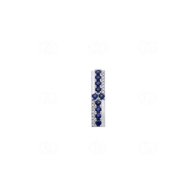 Anhänger 750/18 K Weissgold mit Saphiren & Diamanten 0.06 ct - AN-73755-SAF-WG