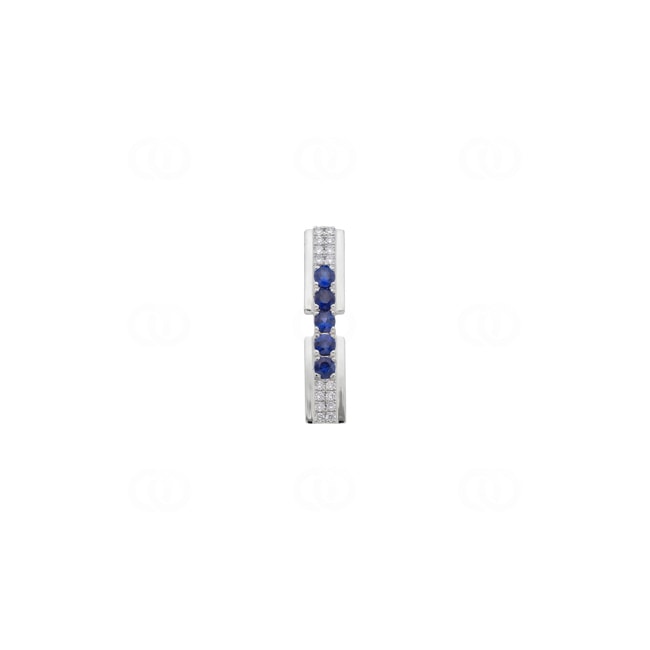 Anhänger 750/18 K Weissgold mit Saphiren & Diamanten 0.08 ct - AN-73757-SAF-WG