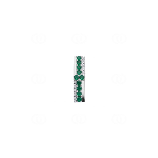 Anhänger 750/18 K Weissgold mit Smaragden & Diamanten 0.06 ct - AN-73755-SMA-WG