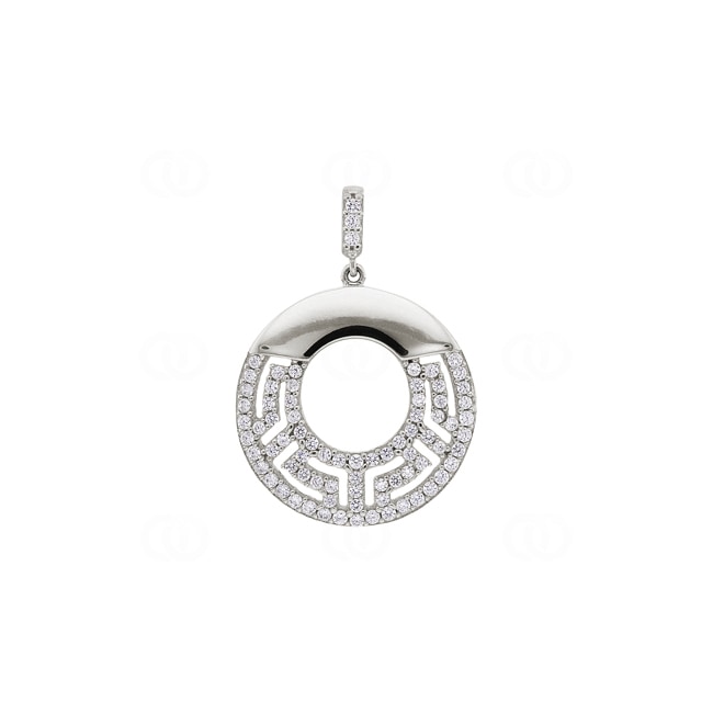 Pendant 750/18 K White Gold with Cubic Zirconia Ø 19.5mm - 11-057AN