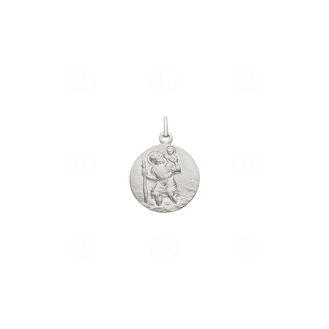 Pendant 750/18 K White Gold Saint Christopher Ø 17mm - 20068G