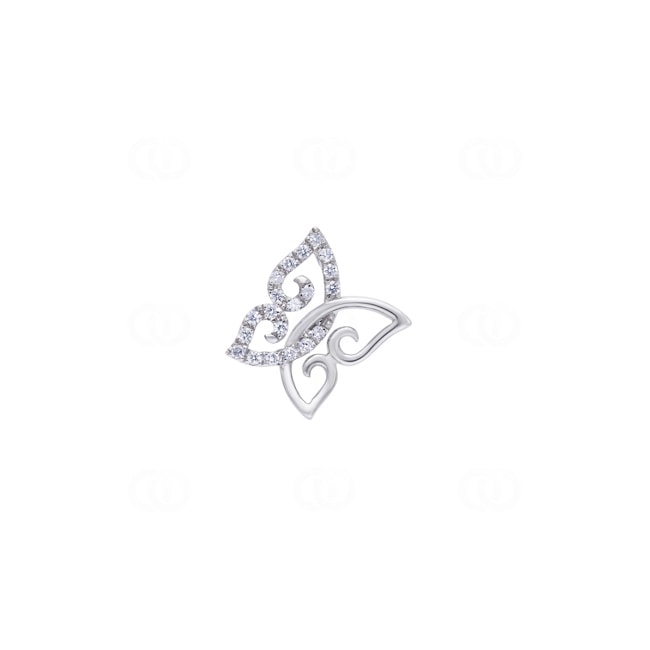 Anhänger 750/18 K Weissgold Schmetterling mit Diamanten 0.07 ct - AN-73695-WG