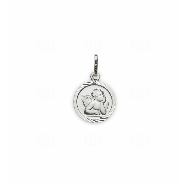 Pendentif or gris 750/18 ct Ange gardien - AME2049