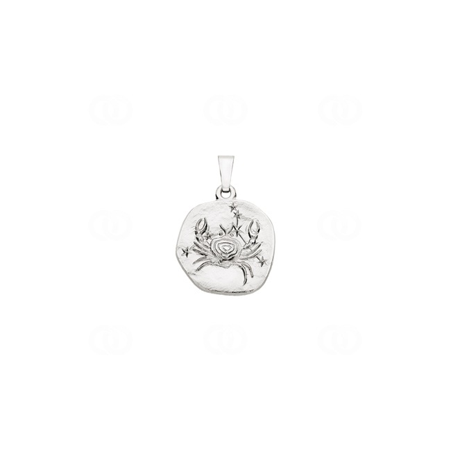 Pendentif or gris 750/18 ct, Signe du zodiaque Cancer - AST2055