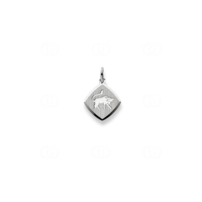 Pendentif or gris 750/18 ct Signe du zodiaque taureau - 1254.06042/0500