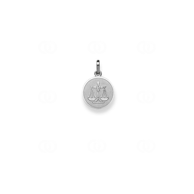 Pendant 750/18 K White Gold Astrological Sign of Libra - 1254.05005/1000