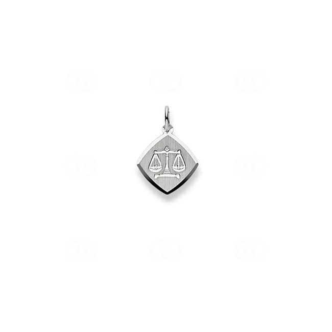 Pendentif or gris 750/18 ct, Signe du zodiaque Balance - 1254.06042/1000