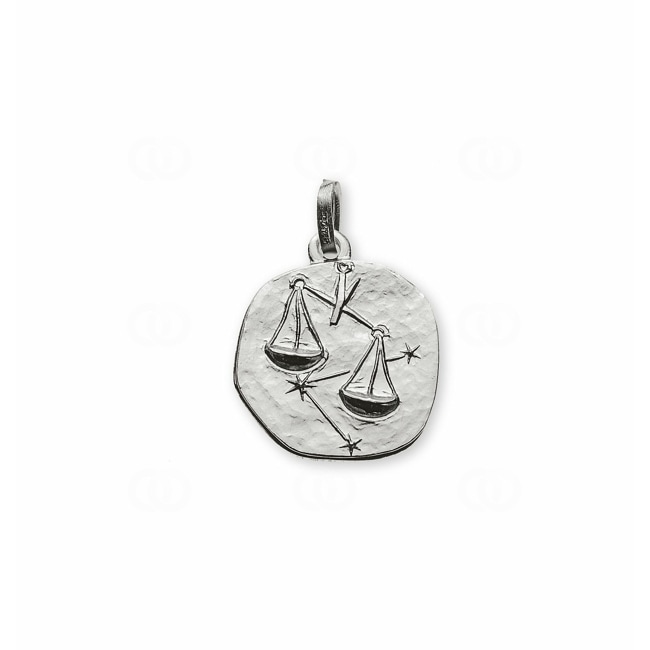 Pendentif or gris 750/18 ct Signe du zodiaque balance - AST2058