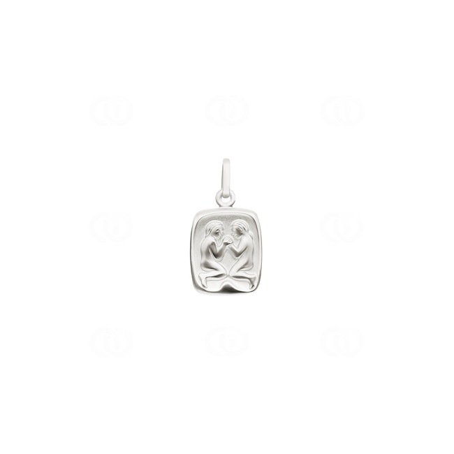 Pendentif or gris 750/18 ct Signe du zodiaque gémeaux - 1254.06037/0600
