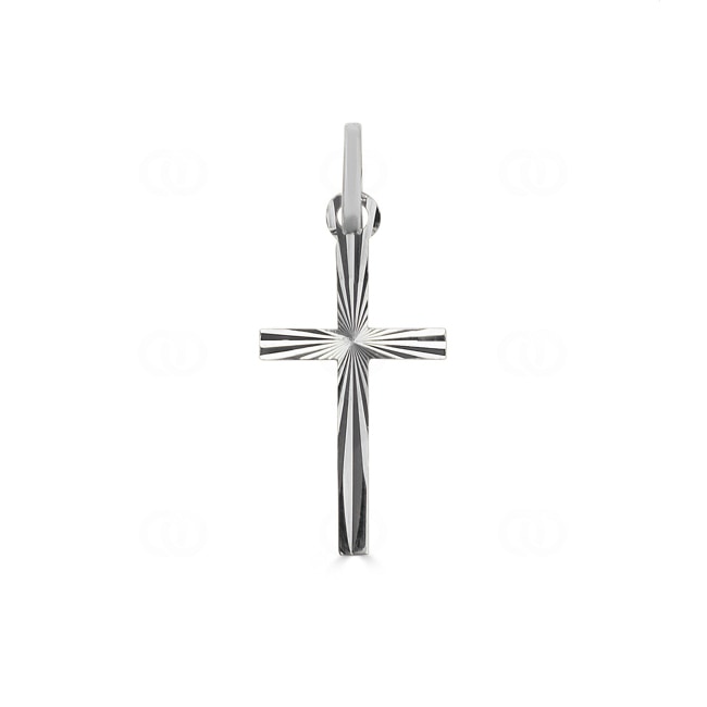 Pendentif argent 925 lapidé Croix 10x20mm - 336100