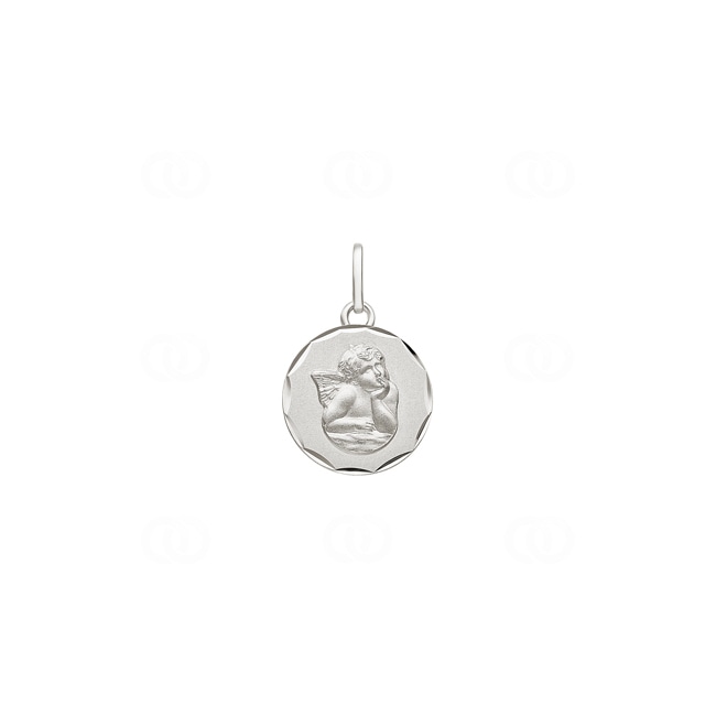 Pendentif argent 925 lapidé Ange gardien Ø 14mm - 336229