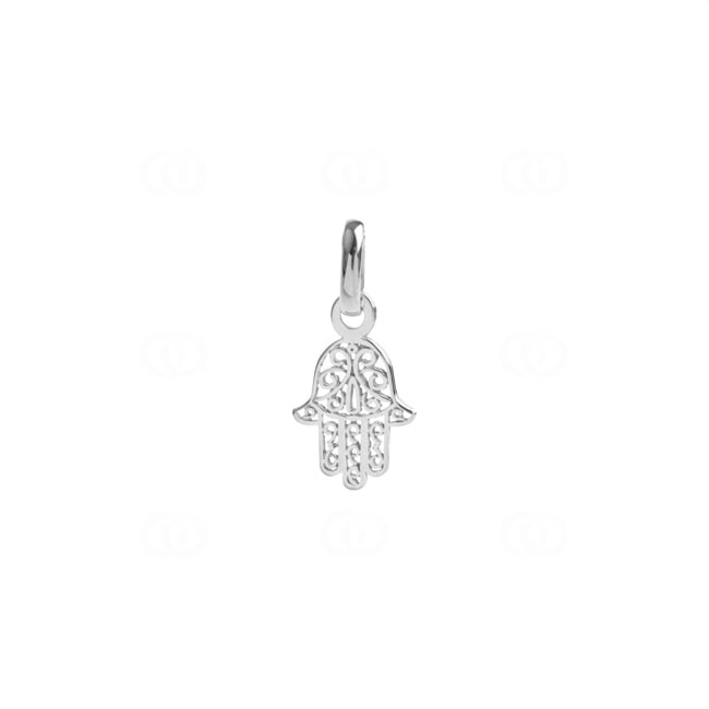 Pendant 925 Silver rhodium-plated 10mm, Hand of Fatima - 336147