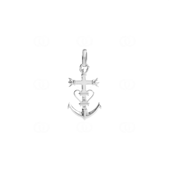 Pendentif argent 925 rhodié Foi Amour Espoir 11x17mm - 306196