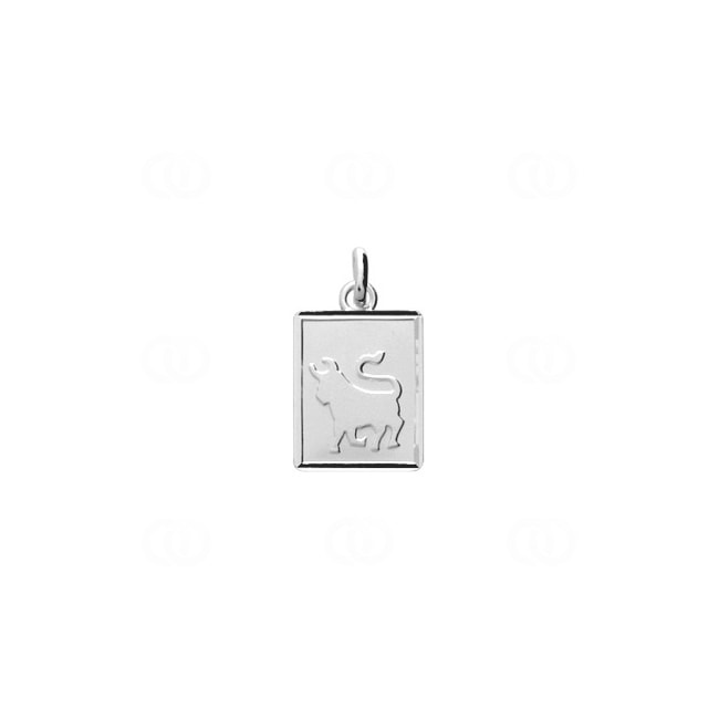 Pendant 925 Silver rhodium-plated Astrological Sign of Taurus 12x14mm - 306661.2