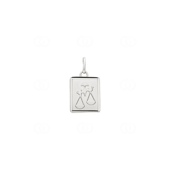 Pendentif Argent 925 rhodié 12x14mm, Signe du zodiaque Balance - 306661.7