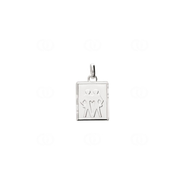 Pendentif Argent 925 rhodié 12x14mm, Signe du zodiaque Gémeaux Pendentif Argent 925 rhodié 12x14mm, Signe du zodiaque Gémeaux - 306661.3