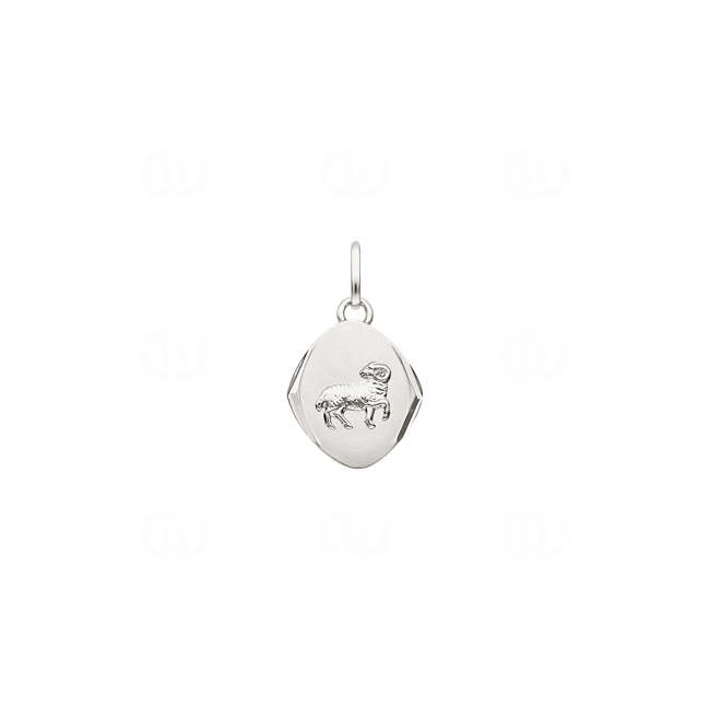 Pendentif Argent 925 rhodié 14x16mm, Signe du zodiaque Bélier - 336183.1