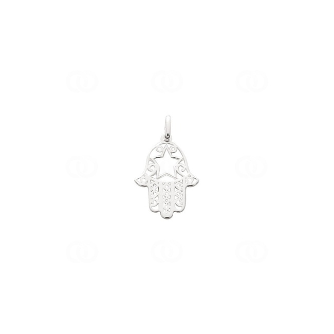 Pendant 925 Silver rhodium-plated 18mm, Hand of Fatima - 316039
