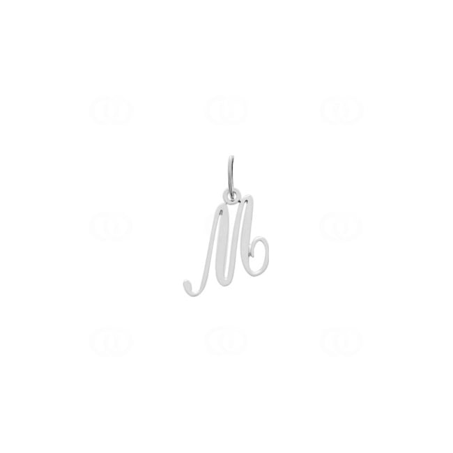 Pendentif argent 925 rhodié Lettre M - 336185.M