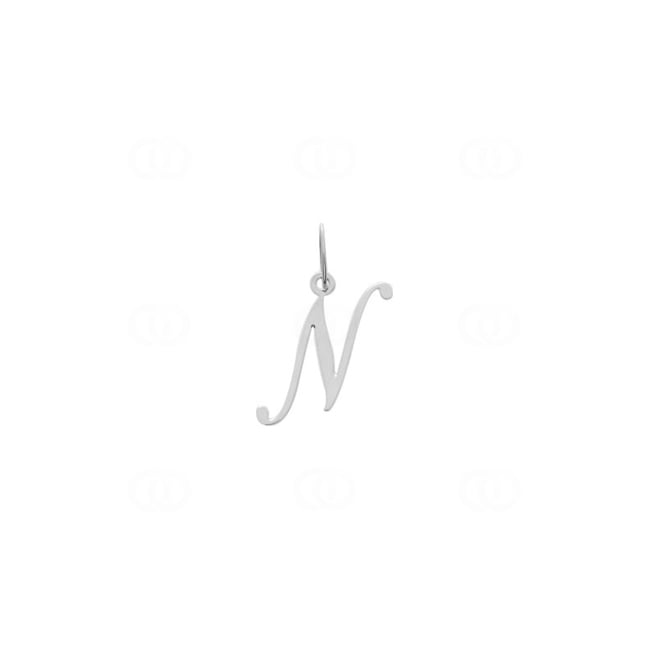 Pendentif Argent 925 rhodié, Lettre N Pendentif Argent 925 rhodié, Lettre N - 336185.N