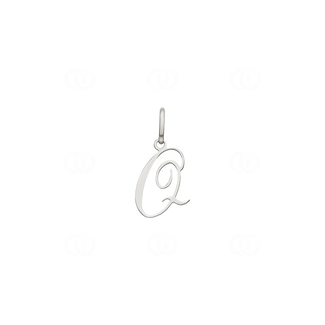Pendant 925 Silver rhodium-plated, Letter Q - 336185.Q