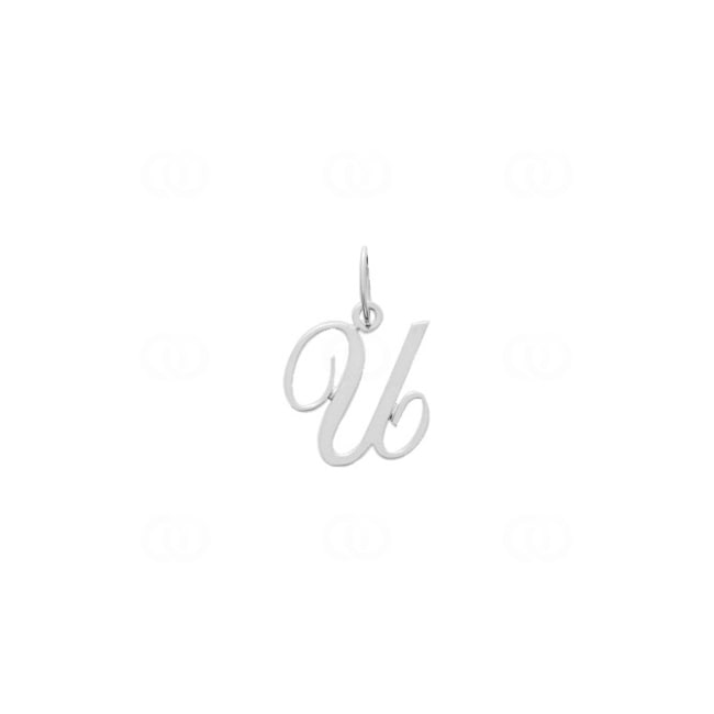 Pendant 925 Silver rhodium-plated, Letter U - 336185.U