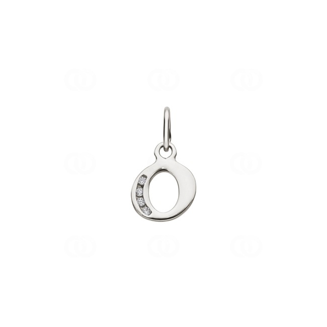 Pendant 925 Silver rhodium-plated with Cubic Zirconia, Letter O - 336286.1O