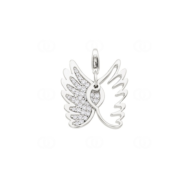 Pendentif argent 925 rhodié Ailes avec zirconia - 6251.07343