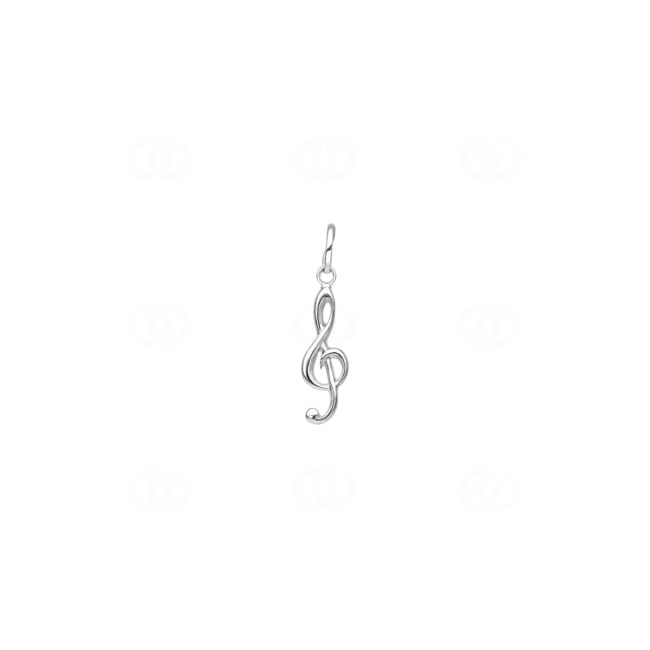 Pendant 925 Silver rhodium-plated, Clef - 306184
