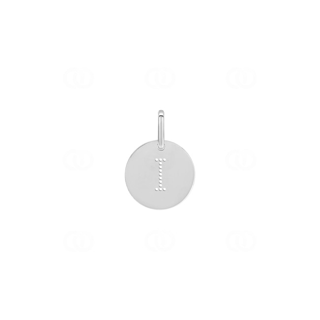 Pendentif argent 925 rhodié Lettre I Ø 12mm - 336289.I