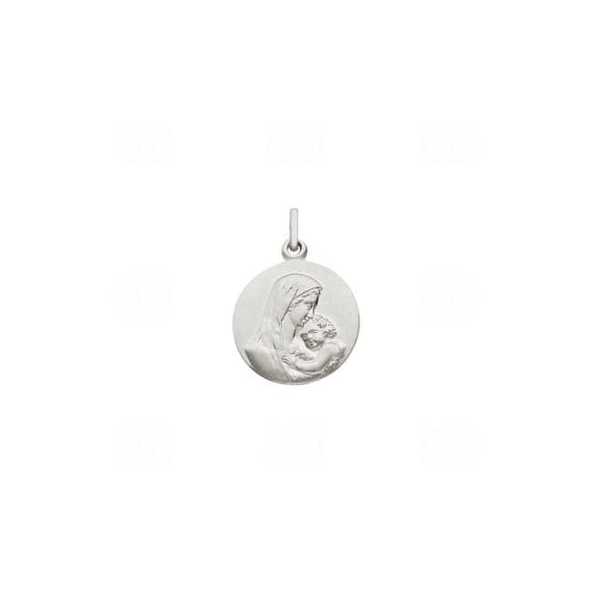 Pendant 925 Silver rhodium-plated Ø 17mm, Madonna with Child - 336159