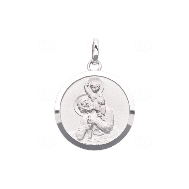 Pendentif Argent 925 rhodié Ø 20mm, St. Christophe Pendentif Argent 925 rhodié Ø 20mm, St. Christophe - 306081