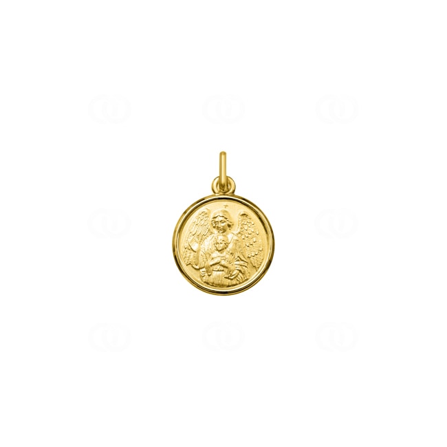 Anhänger rund 375/9 K Gelbgold Schutzengel Ø 14mm - 9KAY3031