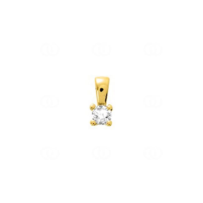 Pendentif solitaire or jaune 375/9 ct avec zircone 3.0mm - 393044.Z0