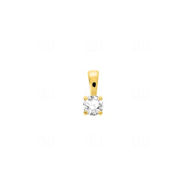 Pendentif solitaire or jaune 375/9 ct avec zircone 4.0mm - 393046.Z0