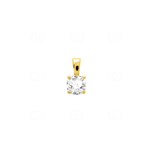 Pendentif solitaire or jaune 375/9 ct avec zircone 5.5mm - 393048.Z0