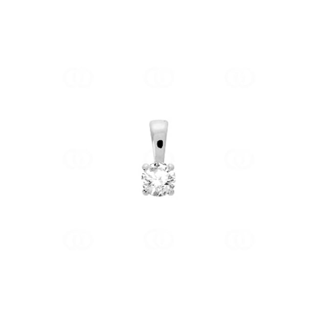 Pendentif solitaire or gris 375/9 ct avec zircone 4.0mm - 393046.Z1