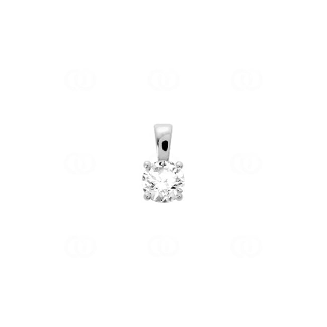 Pendentif solitaire or gris 375/9 ct avec zircone 5.5mm - 393048.Z1
