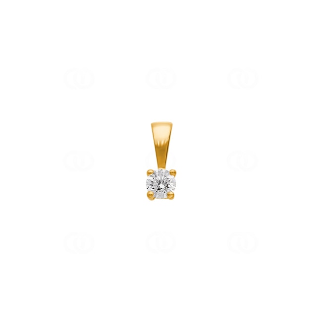 Pendentif solitaire or jaune 750/18 ct avec diamant 0.08ct. H/si - 3.040.20