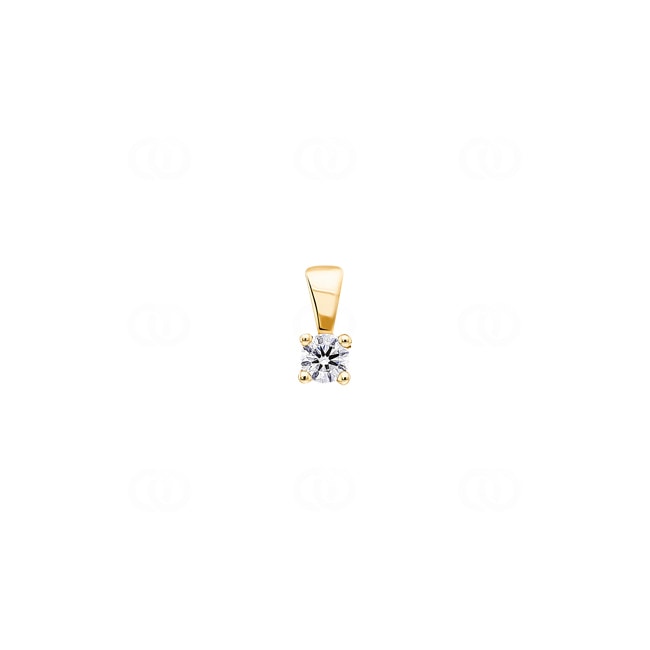 Pendentif solitaire or jaune 750/18 ct avec diamant 0.18ct. H/si - 3.114.20