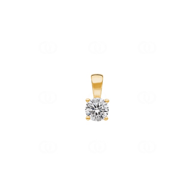 Pendentif solitaire or jaune 750/18 ct avec zircone Ø 5mm - 3.3048.Z0