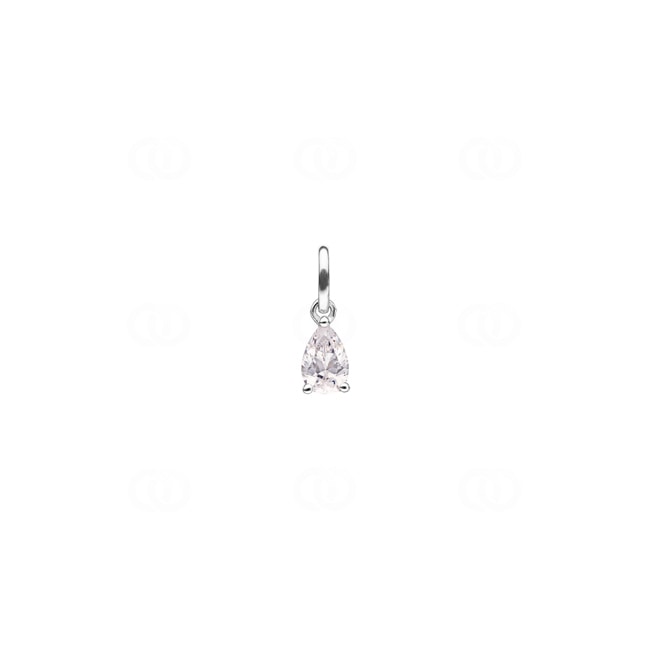 Solitaire Pendant 750/18 K White Gold with Cubic Zirconia 5.5mm - 8192.2GZ
