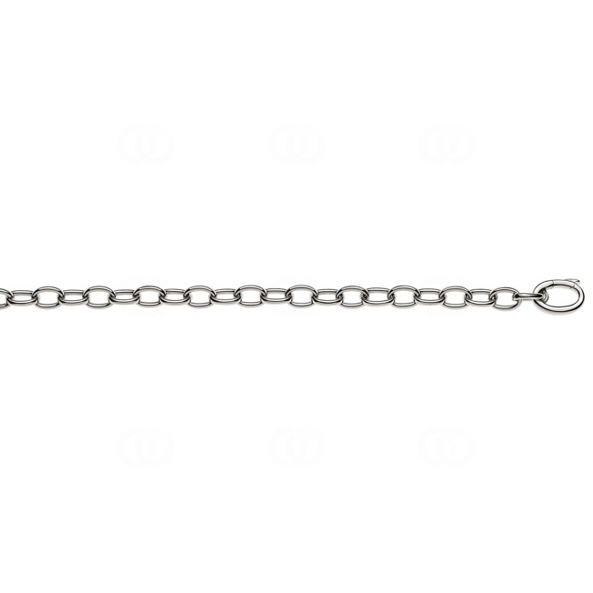 Collier forçat ovale 3/4-massif or gris 750/18 ct 6.0mm - CAN2022